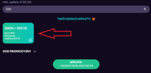 Żeby aktywować bonus, po prostu zaznacz go podczas wpłaty