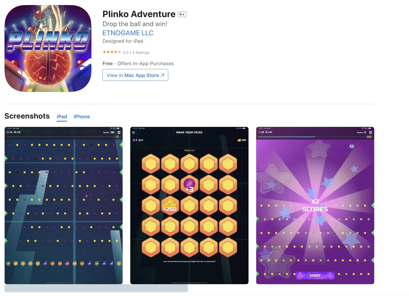 Aplikacja Plinko Adventure