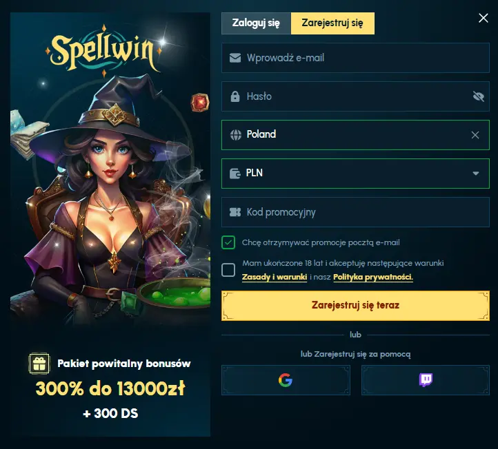 spellwin casino registration