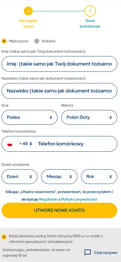 dolfwin casino dane osobowe