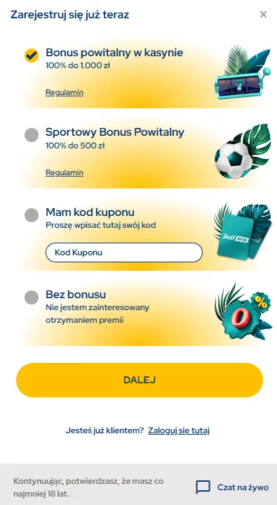 dolfwin casino rejestracja